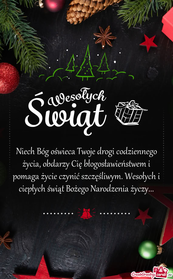 E czynić szczęśliwym. Wesołych i ciepłych świąt Bożego Narodzenia życzy