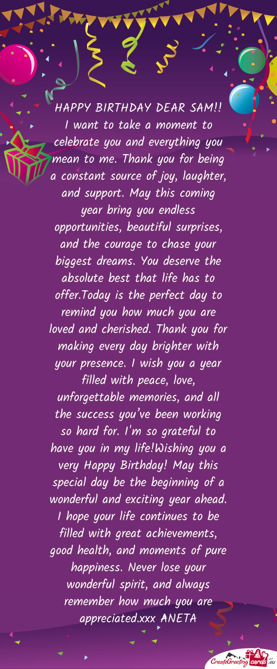 E has to offer.Today is the perfect day to remind you how much you are loved and cherished. Thank yo