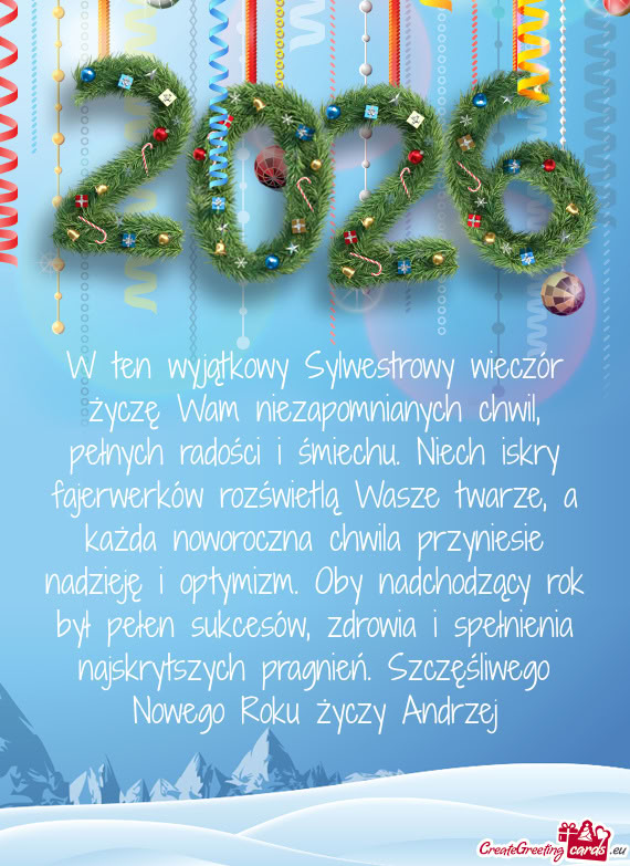 Ę i optymizm. Oby nadchodzący rok był pełen sukcesów, zdrowia i spełnienia najskrytszych pragn