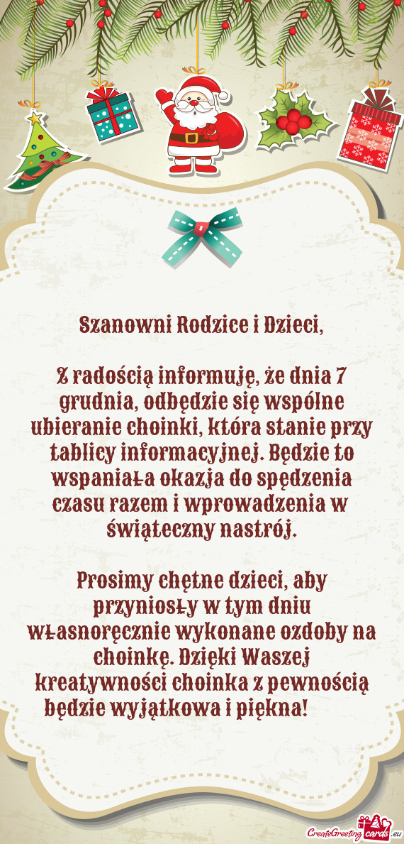 E przy tablicy informacyjnej. Będzie to wspaniała okazja do spędzenia czasu razem i wprowadzenia