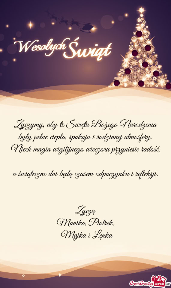 Ech magia wigilijnego wieczoru przyniesie radość