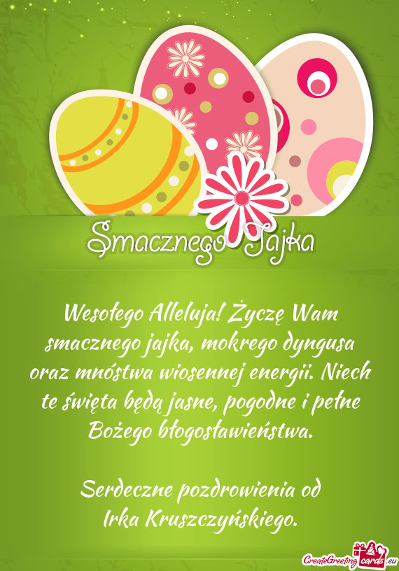 Ech te święta będą jasne, pogodne i pełne Bożego błogosławieństwa