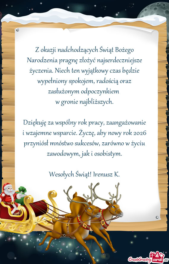 Ech ten wyjątkowy czas będzie wypełniony spokojem, radością oraz zasłużonym odpoczynkiem