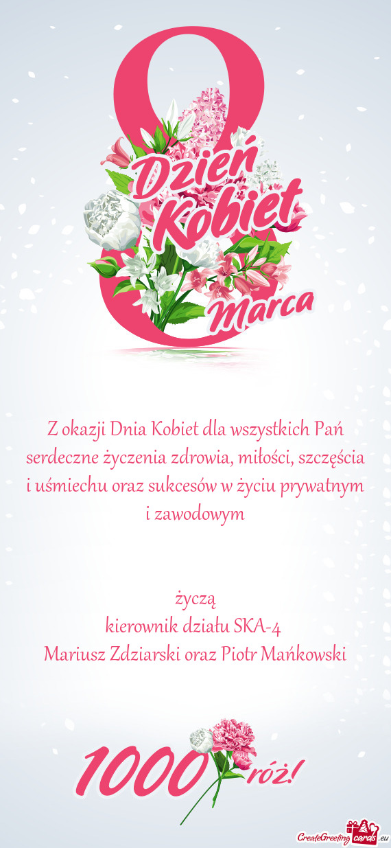 Echu oraz sukcesów w życiu prywatnym i zawodowym