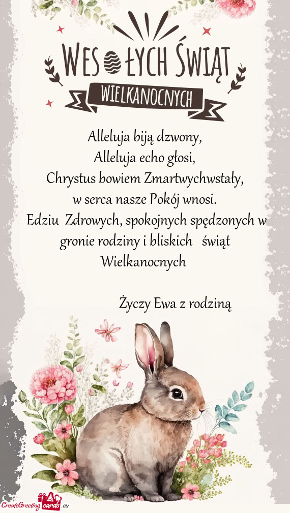 Edziu Zdrowych, spokojnych spędzonych w gronie rodziny i bliskich świąt Wielkanocnych