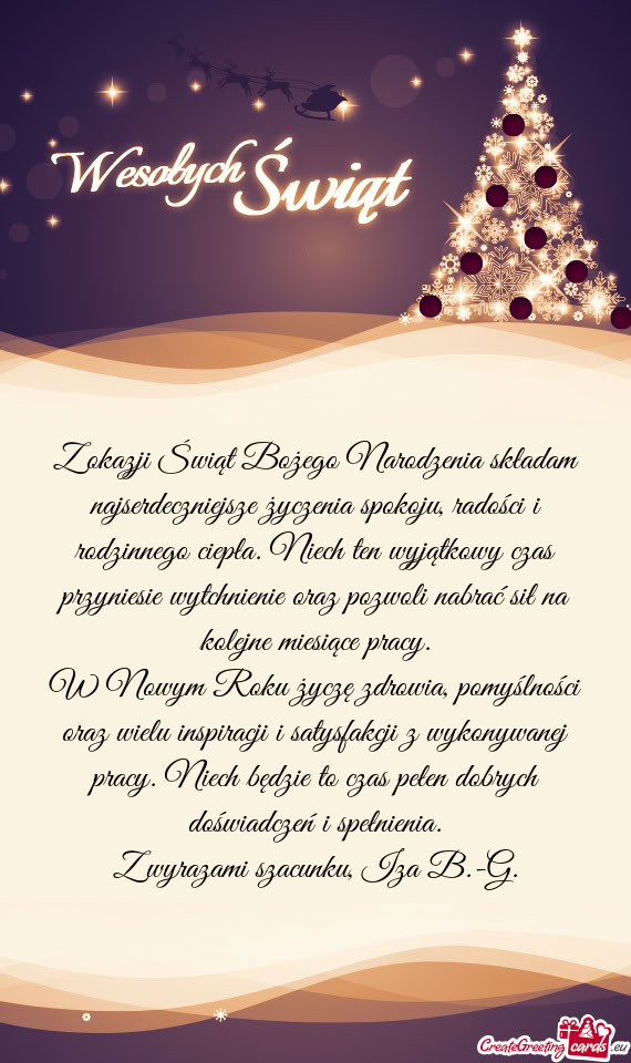 Ego ciepła. Niech ten wyjątkowy czas przyniesie wytchnienie oraz pozwoli nabrać sił na kolejne m