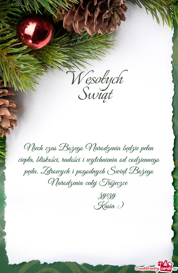 Ego pędu. Zdrowych i pogodnych Świąt Bożego Narodzenia całej Trójeczce