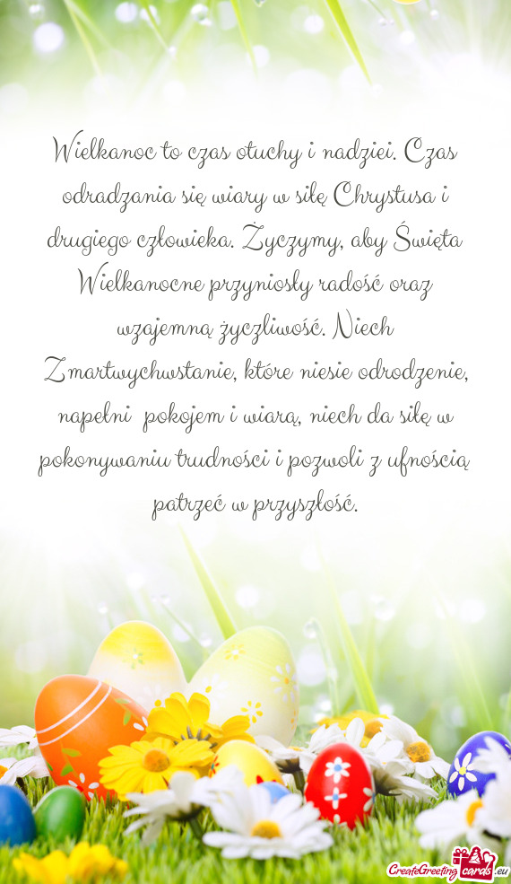 Eka. Życzymy, aby Święta Wielkanocne przyniosły radość oraz wzajemną życzliwość. Niech Zma