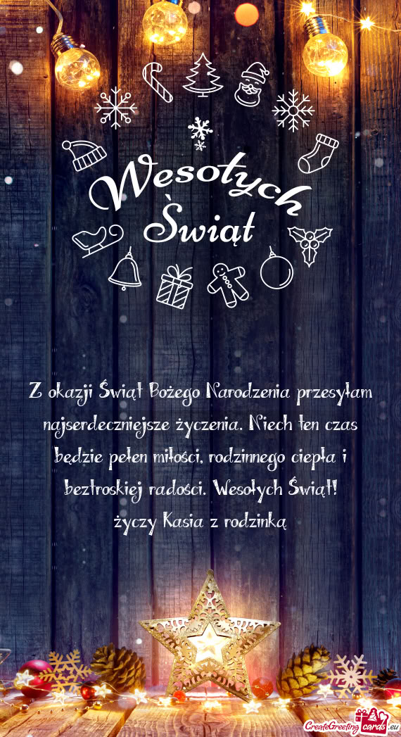 Ełen miłości, rodzinnego ciepła i beztroskiej radości. Wesołych Świąt