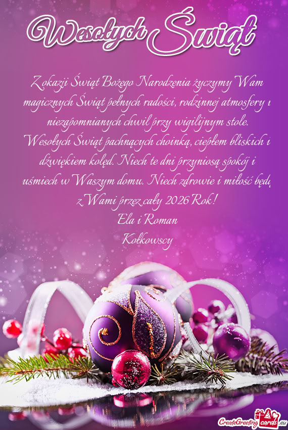 Em bliskich i dźwiękiem kolęd. Niech te dni przyniosą spokój i uśmiech w Waszym domu. Niech zd