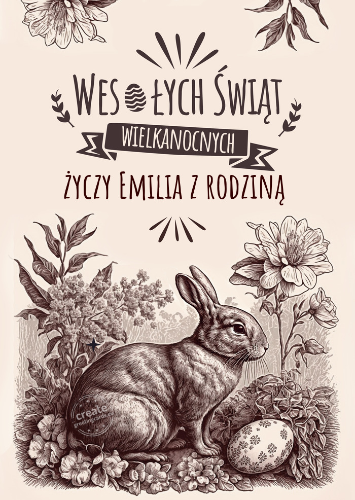 Emilia z rodziną dla Ciebie wesołe życzenia wielkanocne