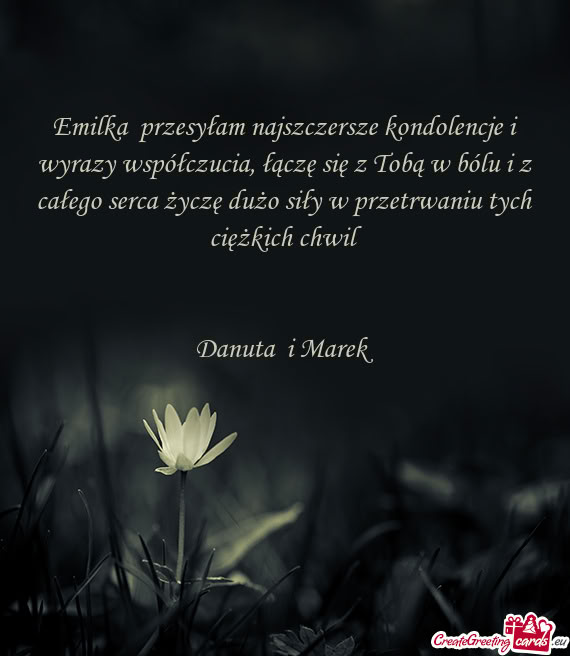Emilka przesyłam najszczersze kondolencje i wyrazy współczucia, łączę się z Tobą w bólu i