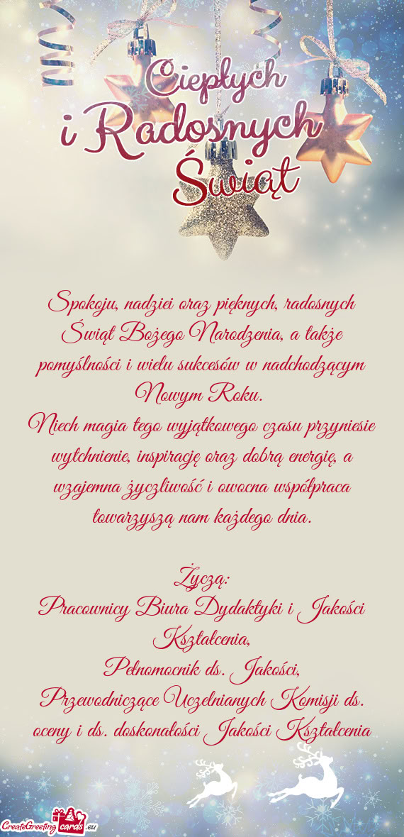 Emna życzliwość i owocna współpraca towarzyszą nam każdego dnia