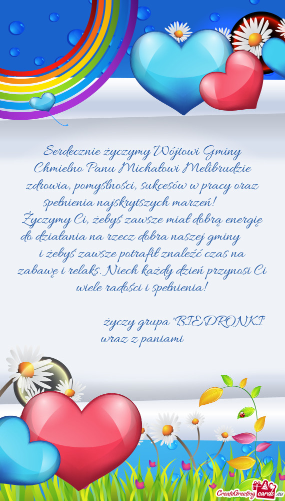 Esów w pracy oraz spełnienia najskrytszych marzeń!   Życzymy Ci, żebyś zawsze miał dobr