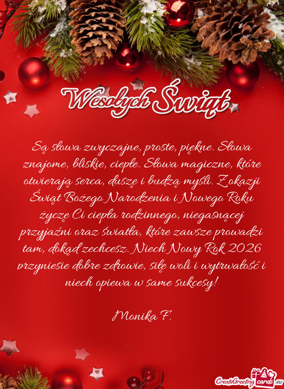 Esz. Niech Nowy Rok 2026 przyniesie dobre zdrowie, siłę woli i wytrwałość i niech opiewa w same