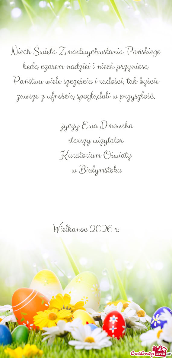 Ewa Dmowska   starszy wizytator   Kuratorium Ośw