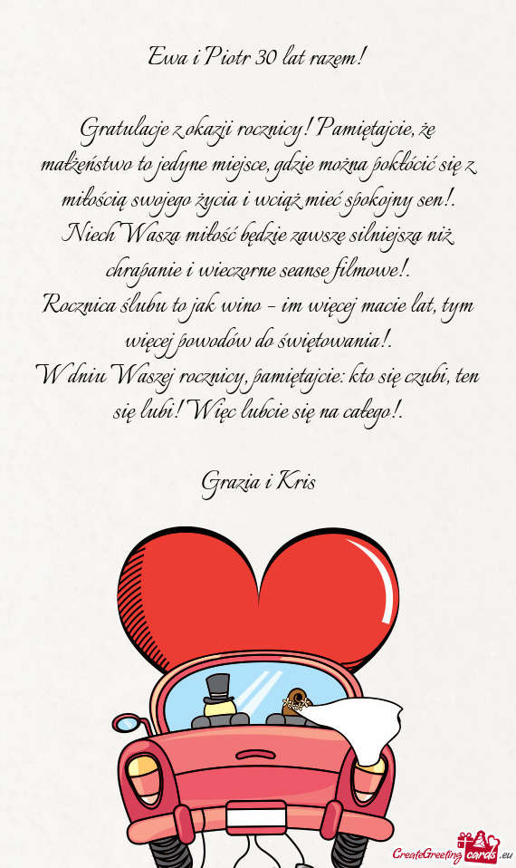 Ewa i Piotr 30 lat razem