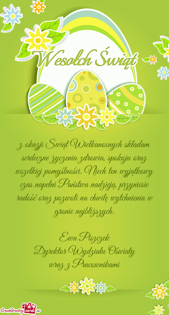 Ewa Piszczek Dyrektor Wydziału Oświaty wraz z Pracownikami