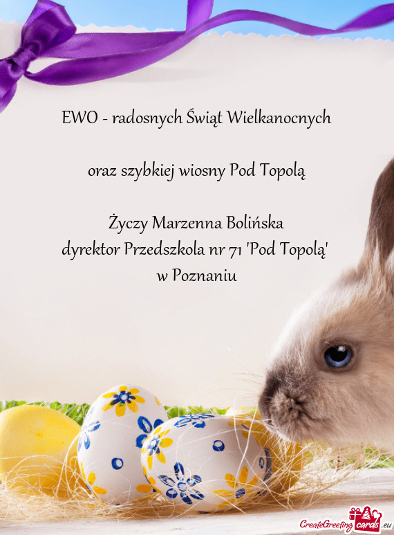 EWO - radosnych Świąt Wielkanocnych
