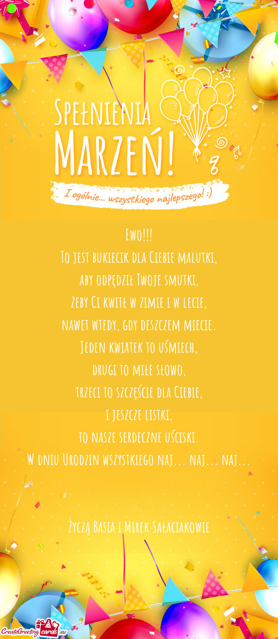 Ewo!!! To jest bukiecik dla Ciebie malutki