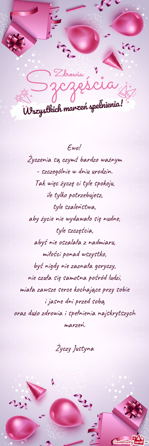 Ewo! Życzenia są czymś bardzo ważnym - szczególnie w dniu urodzin