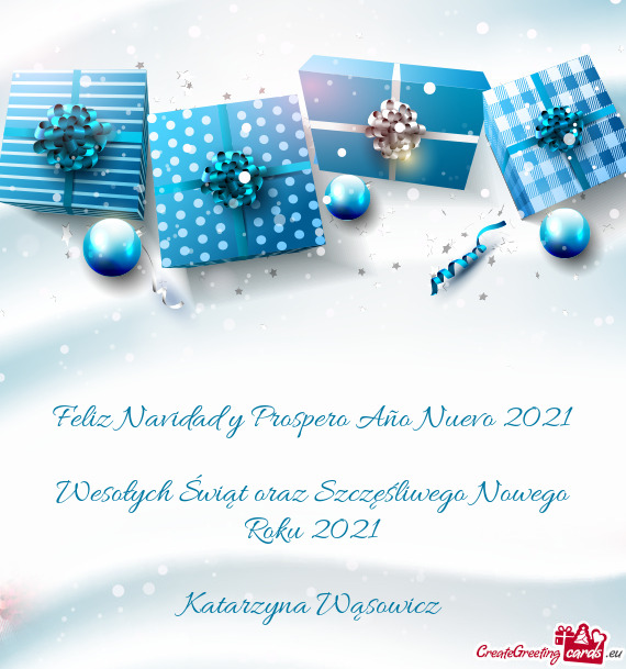 Feliz Navidad y Prospero Año Nuevo 2021    Wesołych