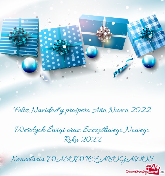 Feliz Navidad y prospero Año Nuevo 2022