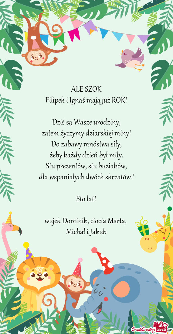 Filipek i Ignaś mają już ROK