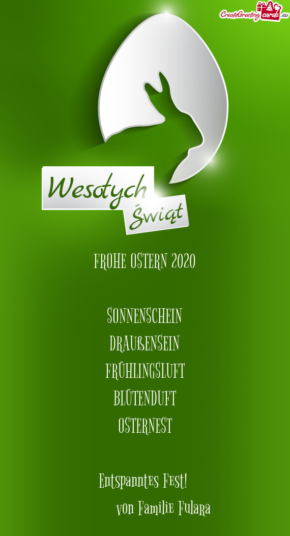 FROHE OSTERN 2020