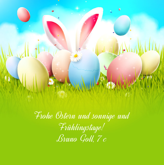 Frohe Ostern und sonnige und Frühlingstage