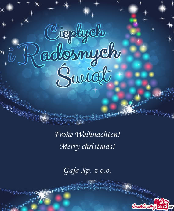 Frohe Weihnachten! Merry christmas! Gaja Sp