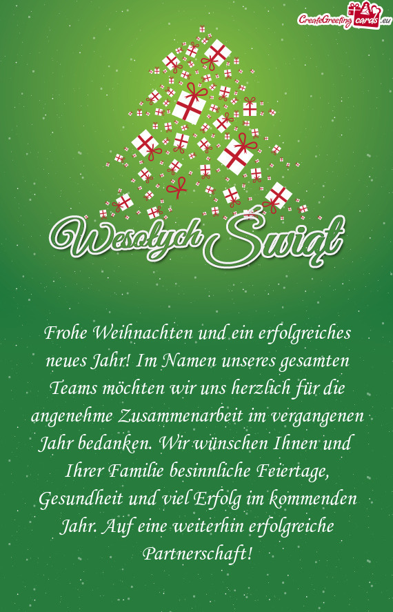 Frohe Weihnachten und ein erfolgreiches neues Jahr! Im Namen unseres gesamten Teams möchten wir uns