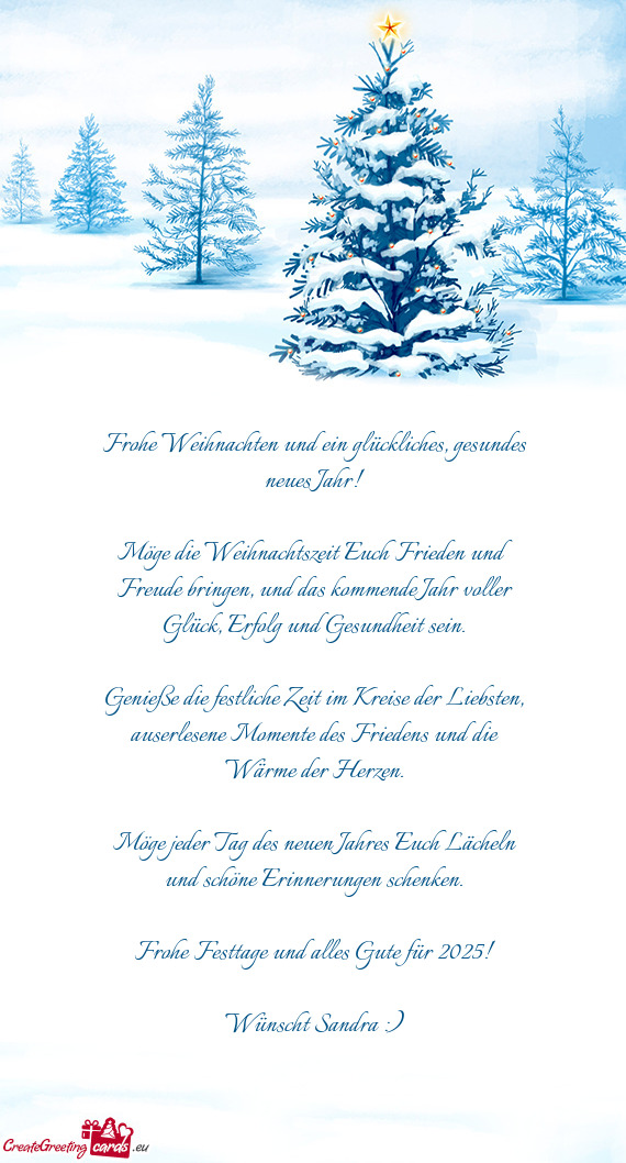 Frohe Weihnachten und ein glückliches, gesundes neues Jahr