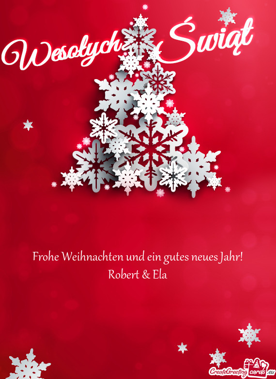 Frohe Weihnachten und ein gutes neues Jahr!
 Robert & Ela