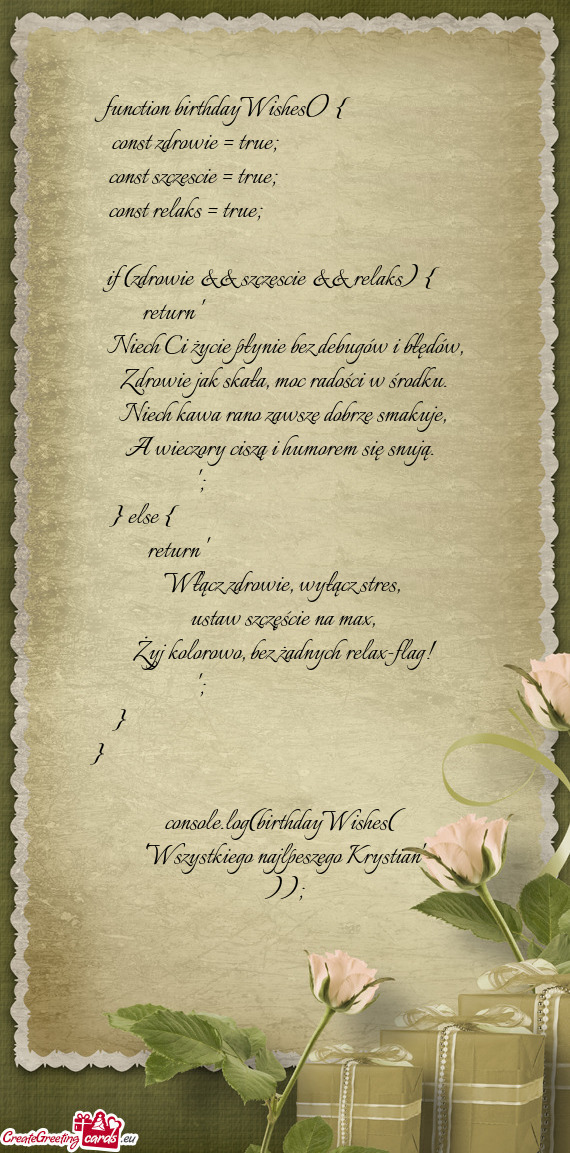 Function birthdayWishes() {