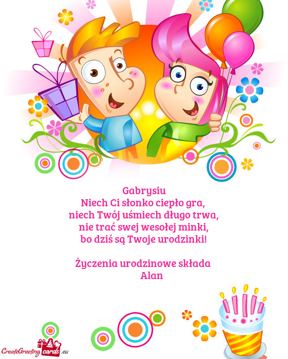 Gabrysiu Niech Ci słonko ciepło gra