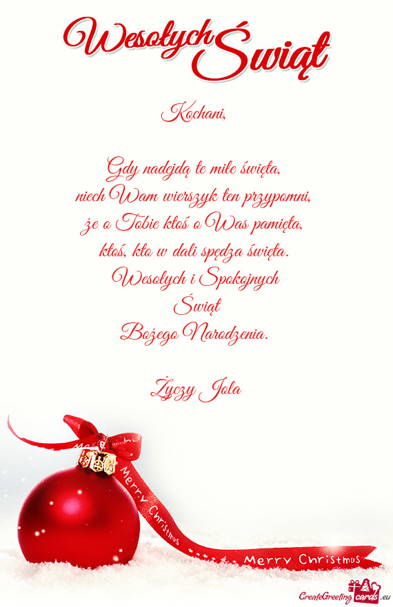 Gdy nadejdą te miłe święta