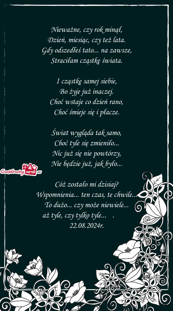 Gdy odszedłeś tato... na zawsze