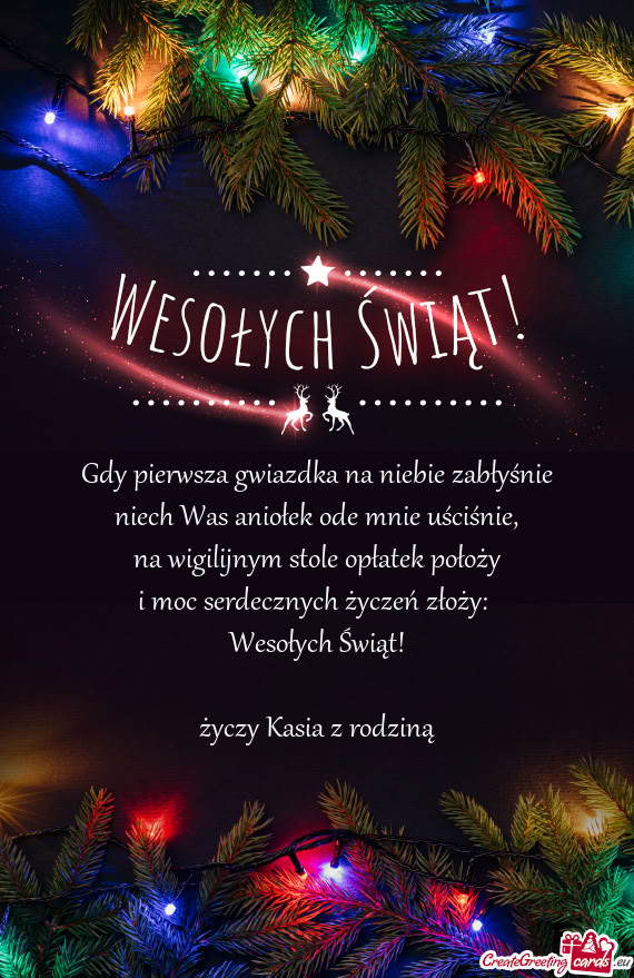 Gdy pierwsza gwiazdka na niebie zabłyśnie  niech Was aniołek ode mnie