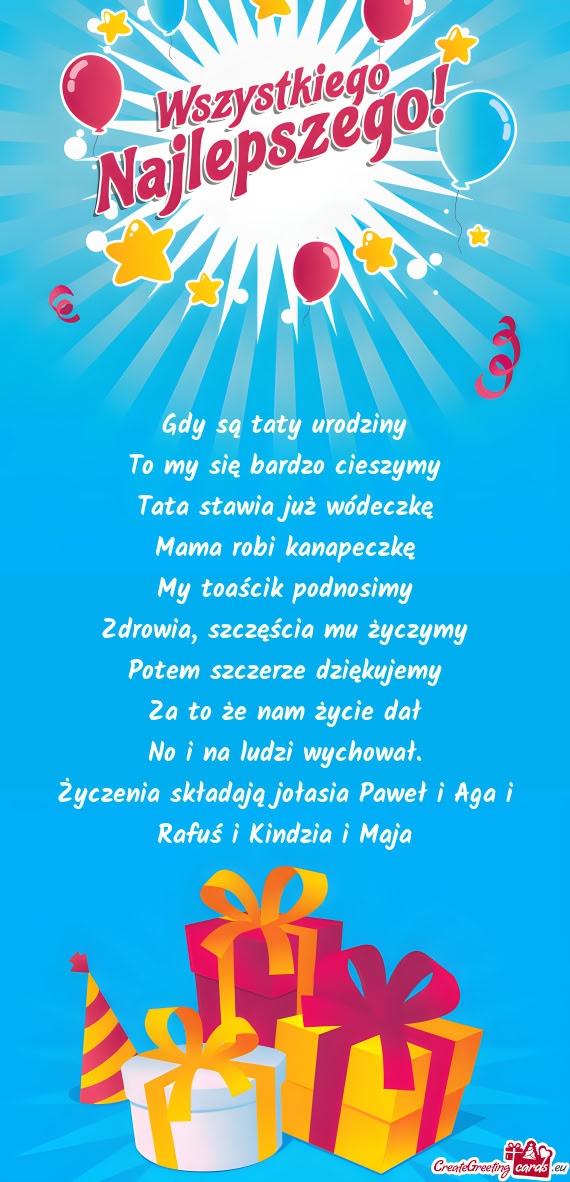 Gdy są taty urodziny