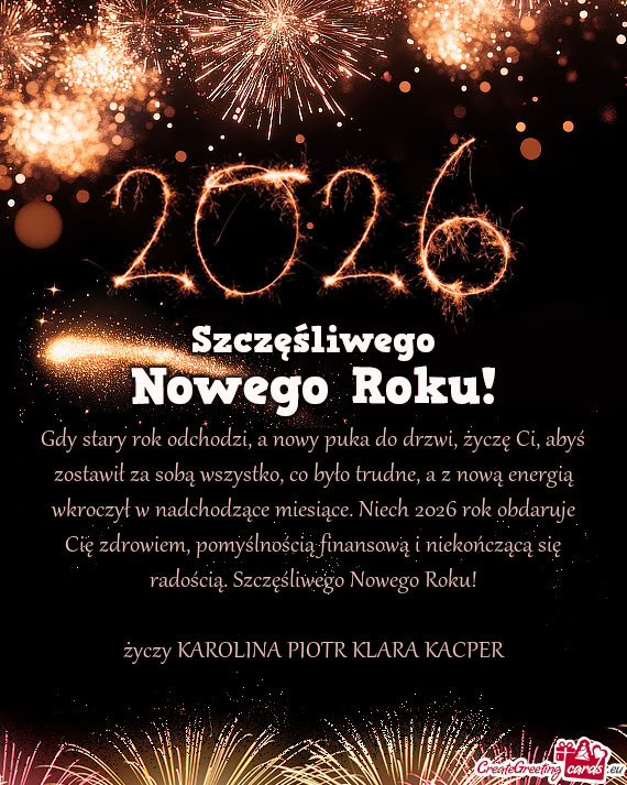 Gdy stary rok odchodzi, a nowy puka do drzwi, życzę Ci, abyś zostawił za sobą wszystko, co był
