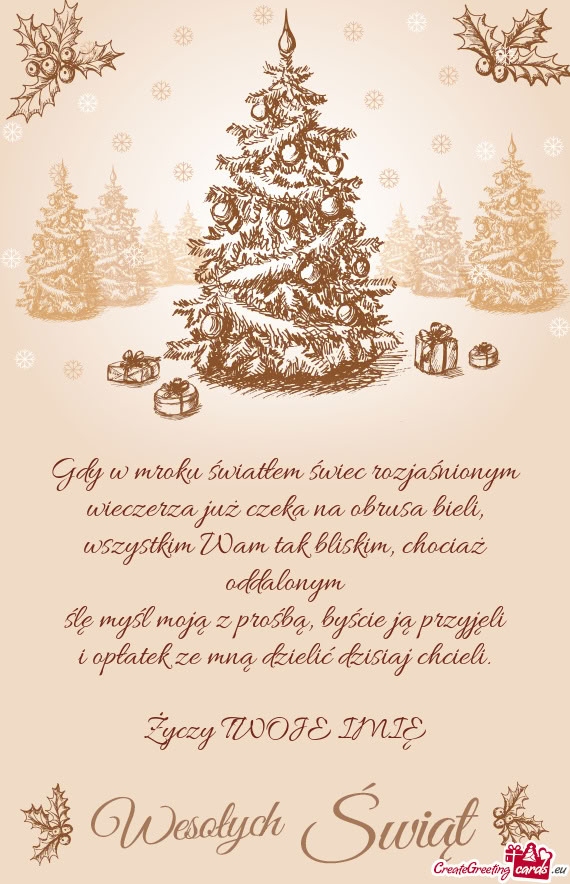 Gdy w mroku światłem świec rozjaśnionym  wieczerza już czeka na obrusa