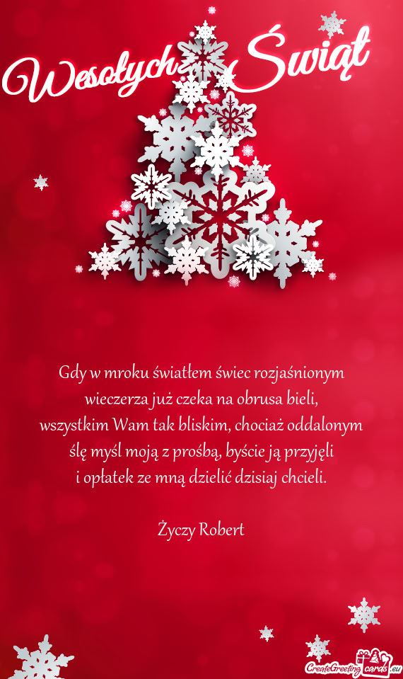 Gdy w mroku światłem świec rozjaśnionym  wieczerza już czeka na obrusa