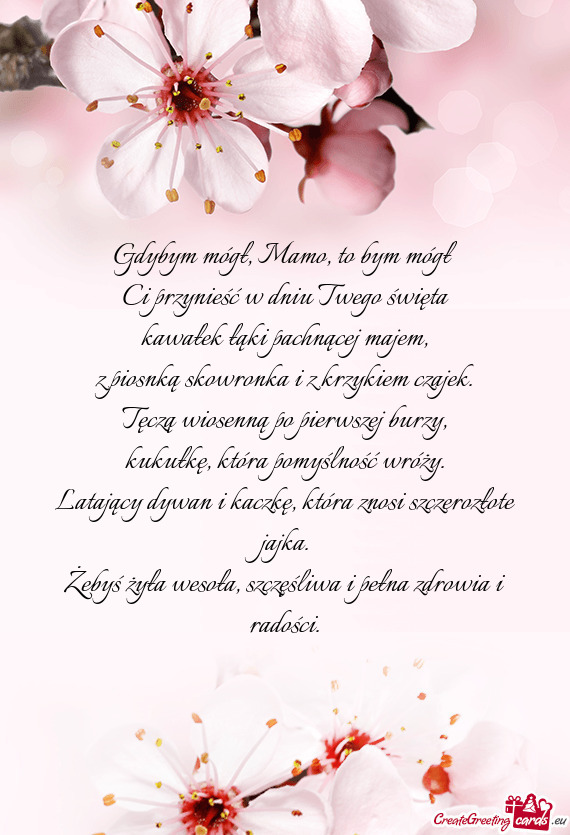 Gdybym mógł, Mamo, to bym mógł