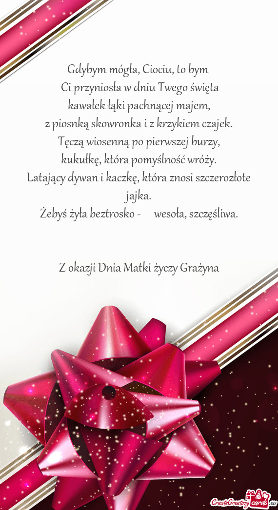 Gdybym mógła, Ciociu, to bym