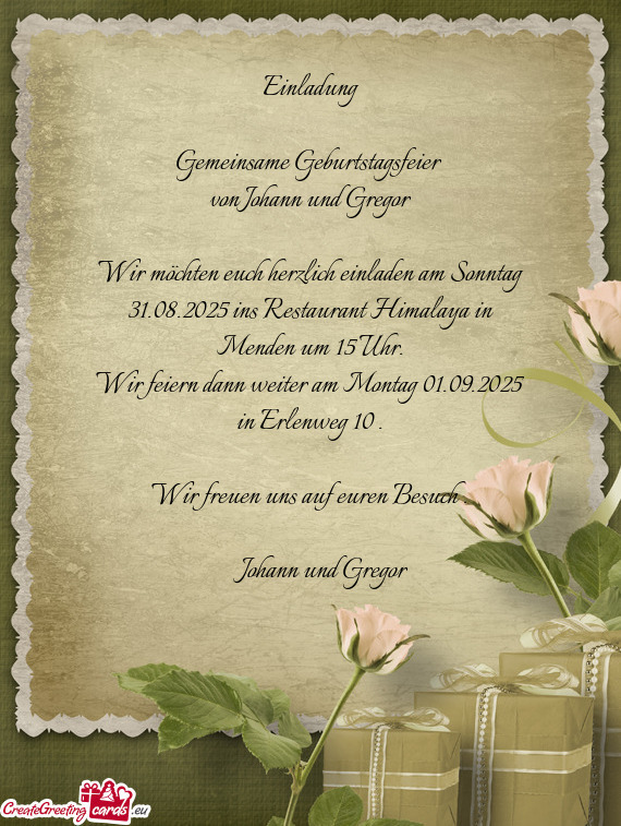 Gemeinsame Geburtstagsfeier