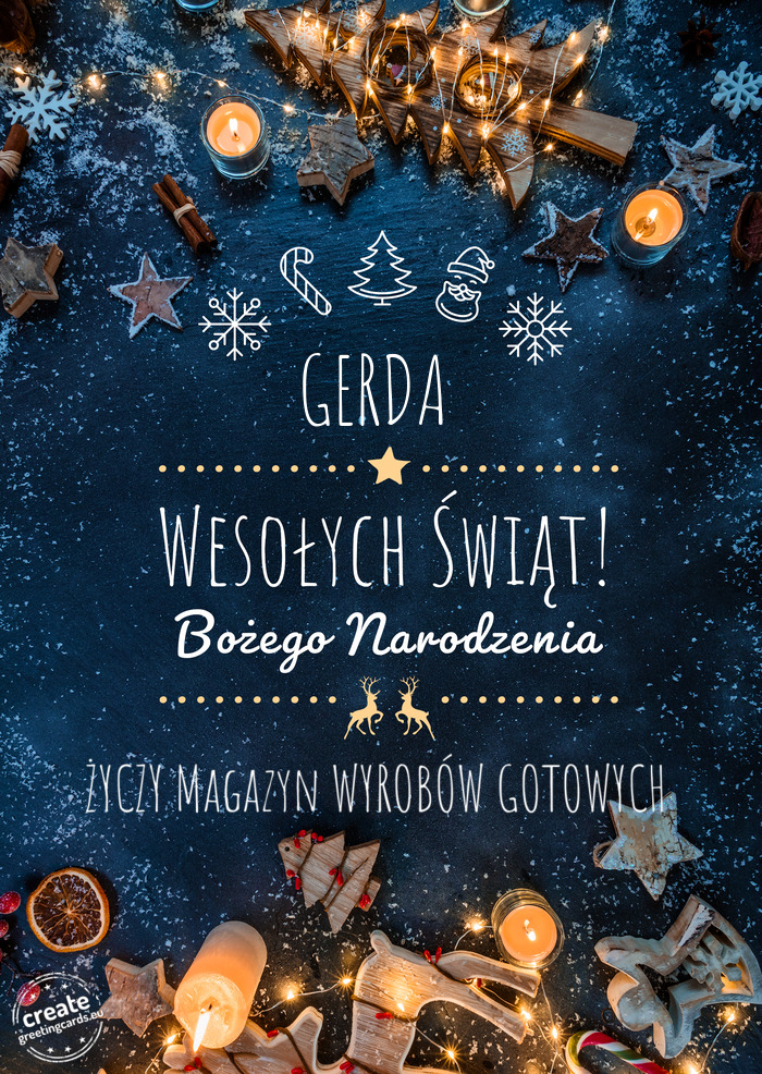 GERDA Wesołych Świąt Magazyn WYROBÓW GOTOWYCH