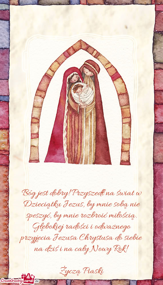 Głębokiej radości i odważnego przyjęcia Jezusa Chrystusa do siebie na dziś i na cały Nowy Ro