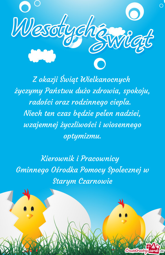 Gminnego Ośrodka Pomocy Społecznej w Starym Czarnowie