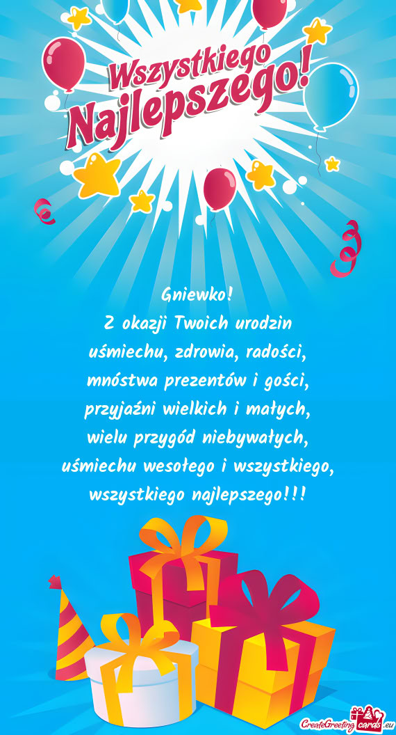 Gniewko! Z okazji Twoich urodzin uśmiechu